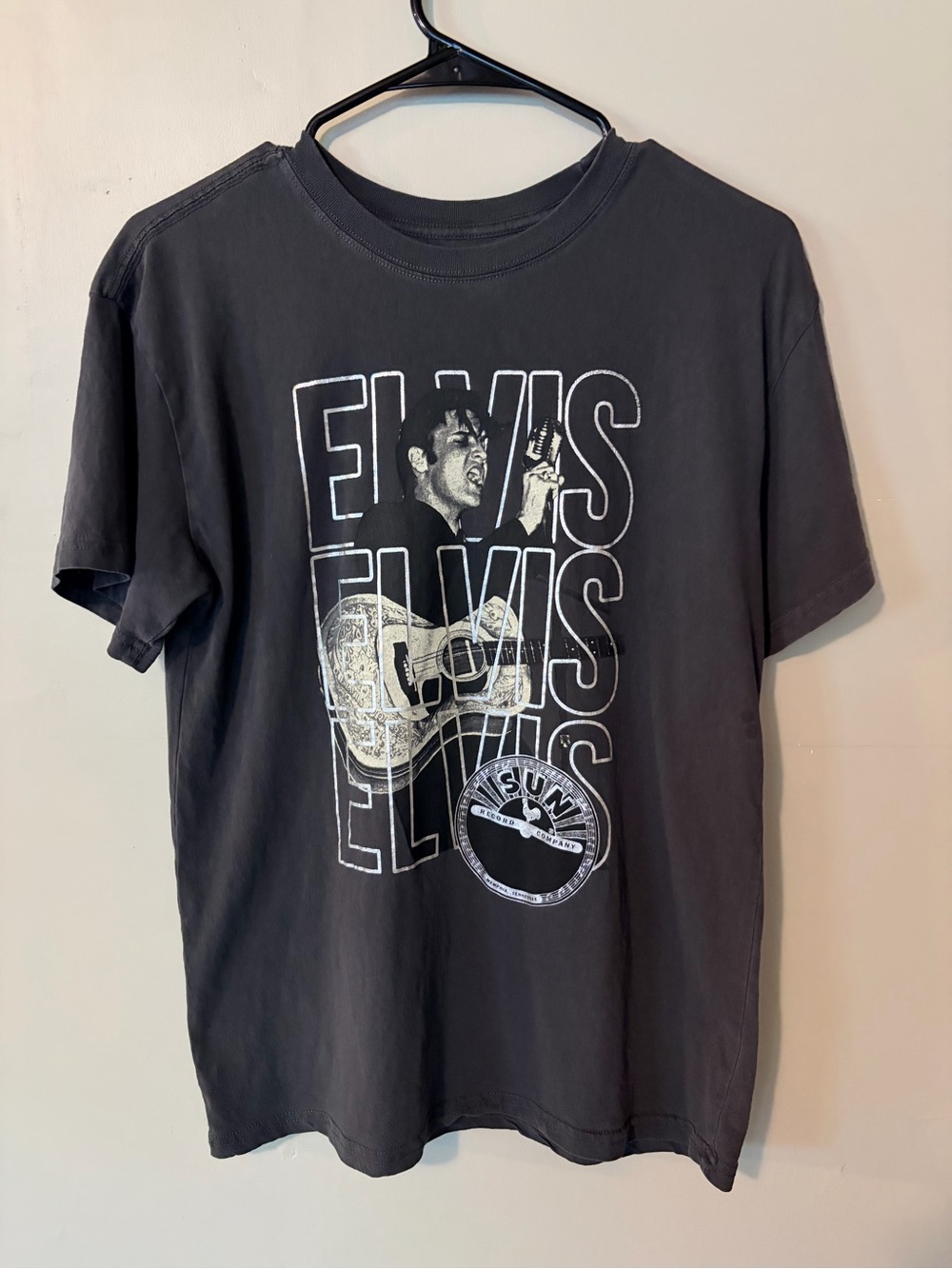 Black Graphic Short Sleeve Tee - Elvis Print